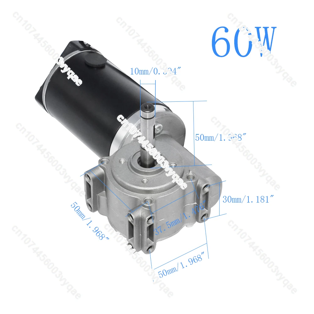 Двигатель постоянного тока 24 В 60 Вт 100 С червячным редуктором с высоким крутящим