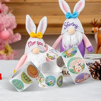 500pcs happy easter self adhesive paper sticker gift bag cake baking sticker labels easter party box envelope seal decoration