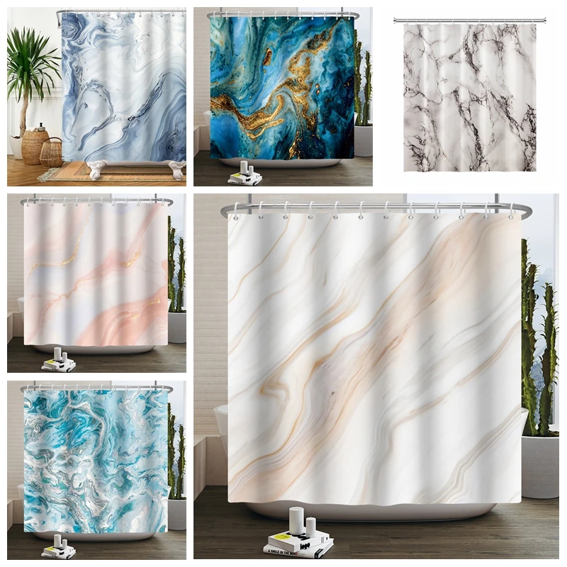 Abstract Modern Luxury Shower Curtain Waterproof Fabric Shower Curtain Bath Curtains With Hooks180x200