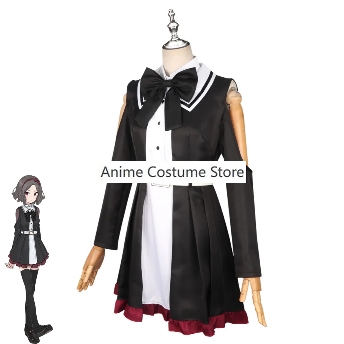 Женский костюм для косплея из аниме группы CRY Tomo Ebizuka черное платье без бретелек