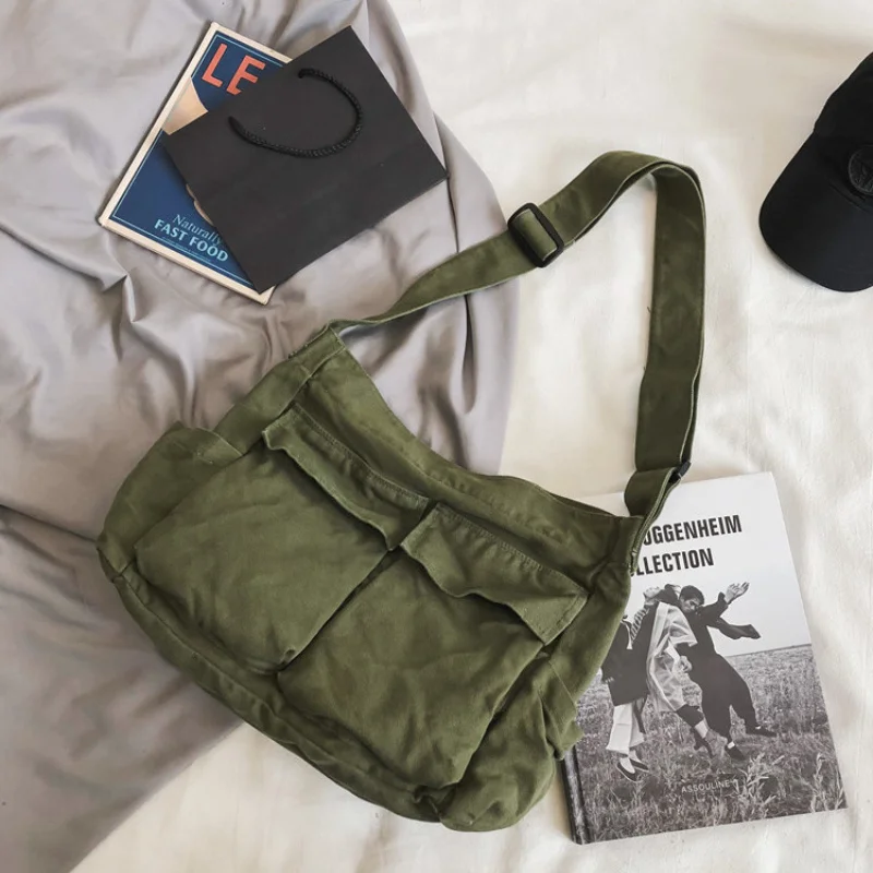

2022 Girl Handbag Canvas Teenager Shoulder Bags Teenage Women Messenger Bags Ladies Casual Bags Teen Purse Crossbody Purse