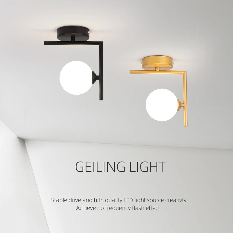 

Modern LOFT minimalist creative personality bedroom living room aisle balcony G9 cloakroom wrought iron ceiling lamp