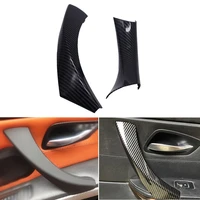 2pcs car styling carbon texture door armrest handle pull cover trim for bmw 3 series e90 e91 e92 316 318 320 325 328i
