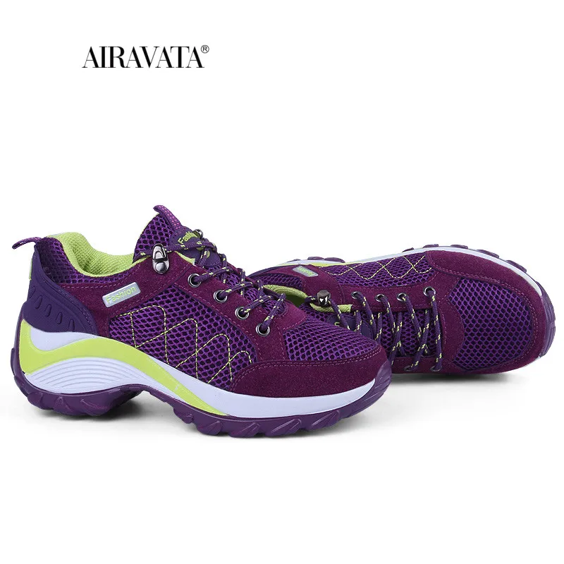 Womens Walking Sneakers Breathable Gym Jogging Tennis Shoes Fashion Sport Lace Up Platform Tenes Feminino