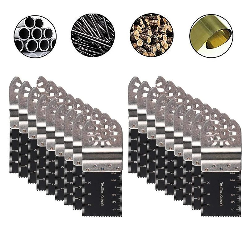 

10/20 Pcs/Set 34mm Bi-metal Multi Tools Saw Blade Circular Oscillating Blade Multi Tool For Cutting Wood Plastic Soft Metal Kit