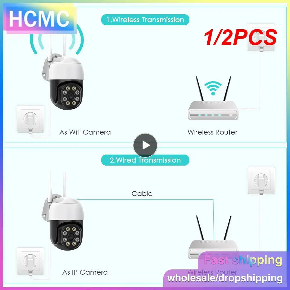 

1/2 шт. PTZ Wi-Fi IP-камера 4K 8 Мп наружная 4-кратный цифровой зум Камера видеонаблюдения 1080P AI Обнаружение автоматическое отслеживание P2P Беспроводная