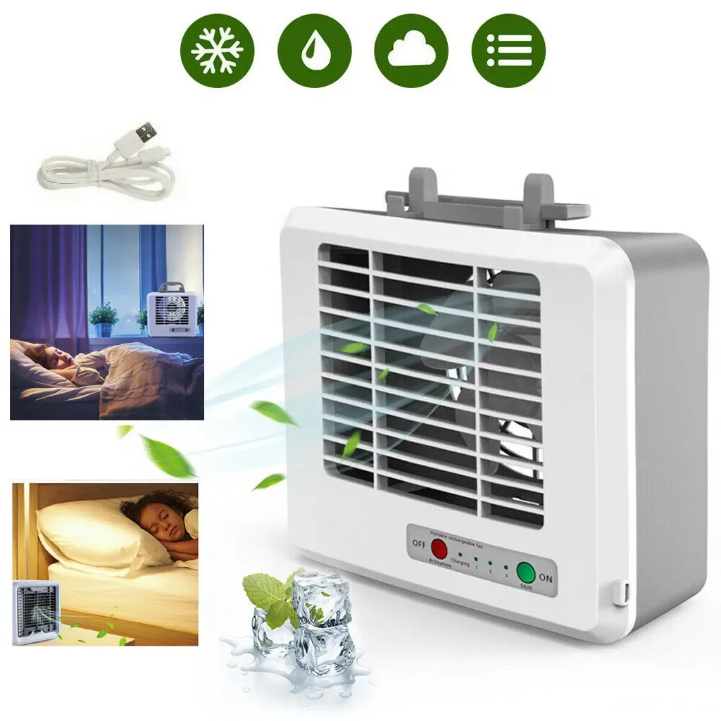 

NEW2023 Water Cooling Fan Usb Air Cooler Mini Fan Desktop Mini Air Conditioner Humidifier Purifier Multifunction Summer Cooling