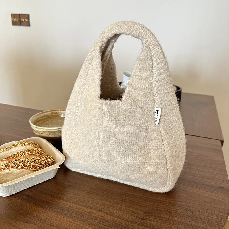 Маленькие сумки-тоут из овечьей шерсти для женщин повседневная сумка на плечо