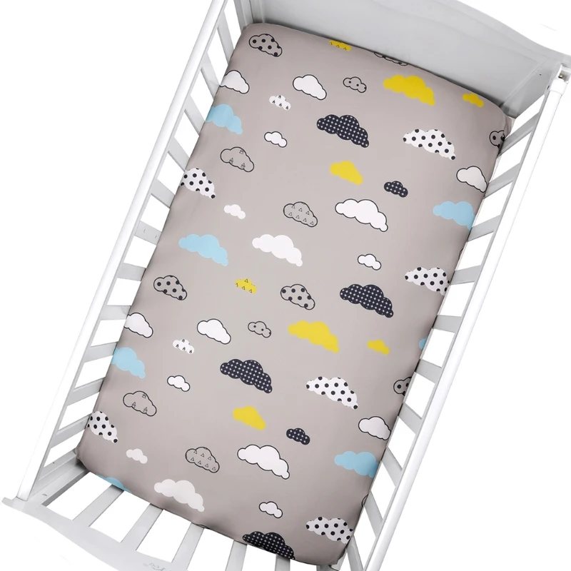 

S/M/L Newborn Crib Fitted Sheet Cartoon Print Bed Sheet Baby Bed Mattress Protective Cover Stretchy Fitted Crib Sheet