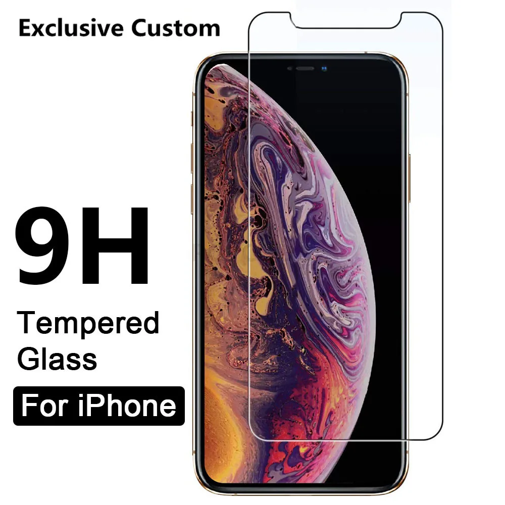 

EXCLUSIVE CUSTOM Glass for IPhone 13 Pro MAX Plus 7 8 6 11 X XR 12 5 14 Screen Protector Ultra Thin 9H Protective Tempered Glass