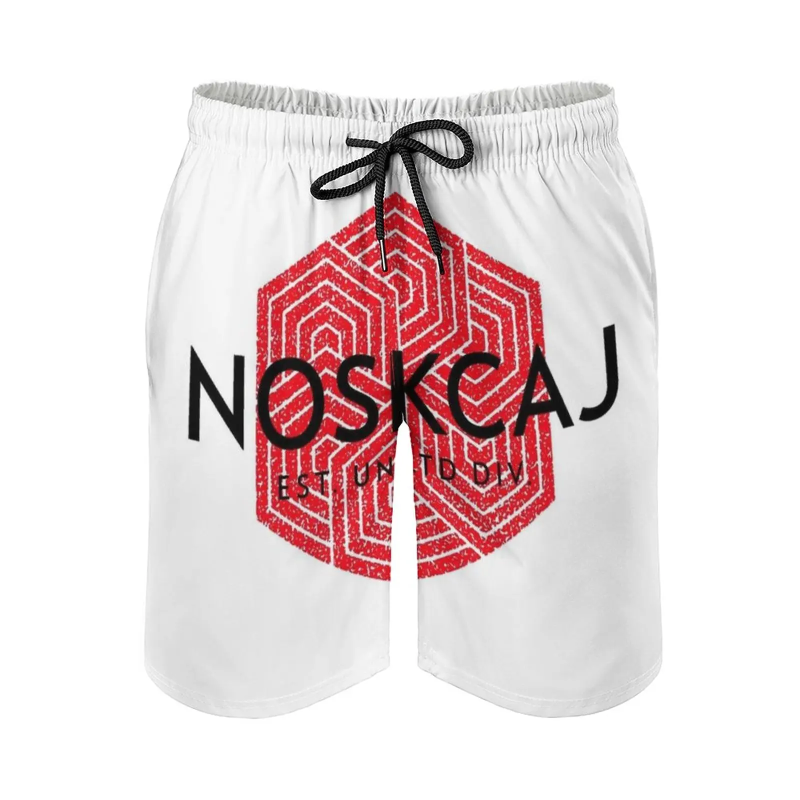 

Noskcaj Red Asian Themed Logo New Mens Swim Shorts Quick Dry Beach Board Swimwear Fashion Volley Shorts Fresh New Brand Urban