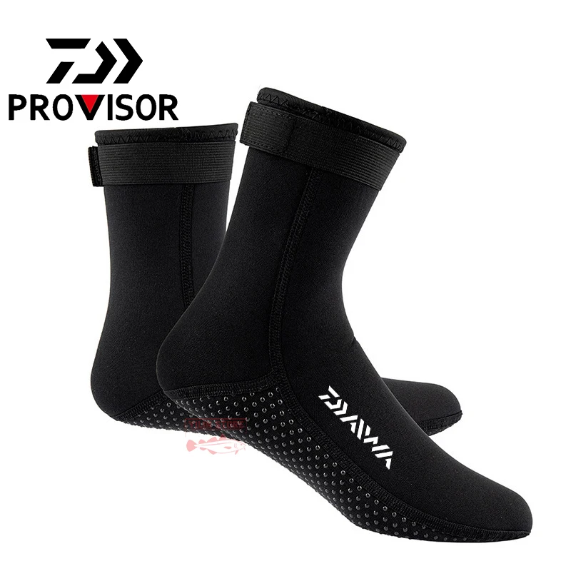 

Носки Daiwa для рыбалки и дайвинга мужские зимние теплые Нескользящие водонепроницаемые носки для дайвинга 3 мм женские длинные трубчатые пля...