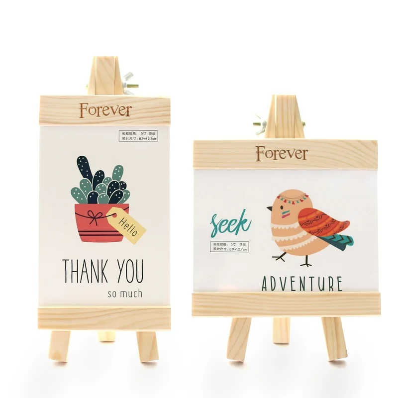 

Fresh and creative Nordic style 5-inch wooden photo frame table photo frame simple graduate day gift