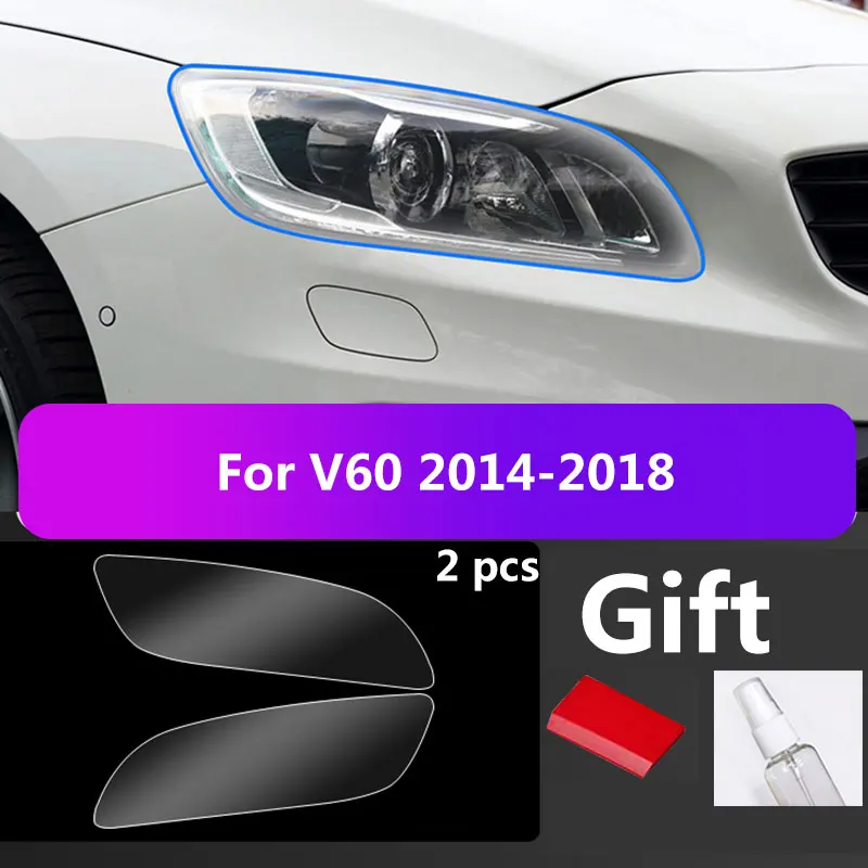

2Pcs For Volvo S60 S90 Car Covers Headlight Protective Film Transparent Sticker Balck Accessories Anti Scratch Auto Repair