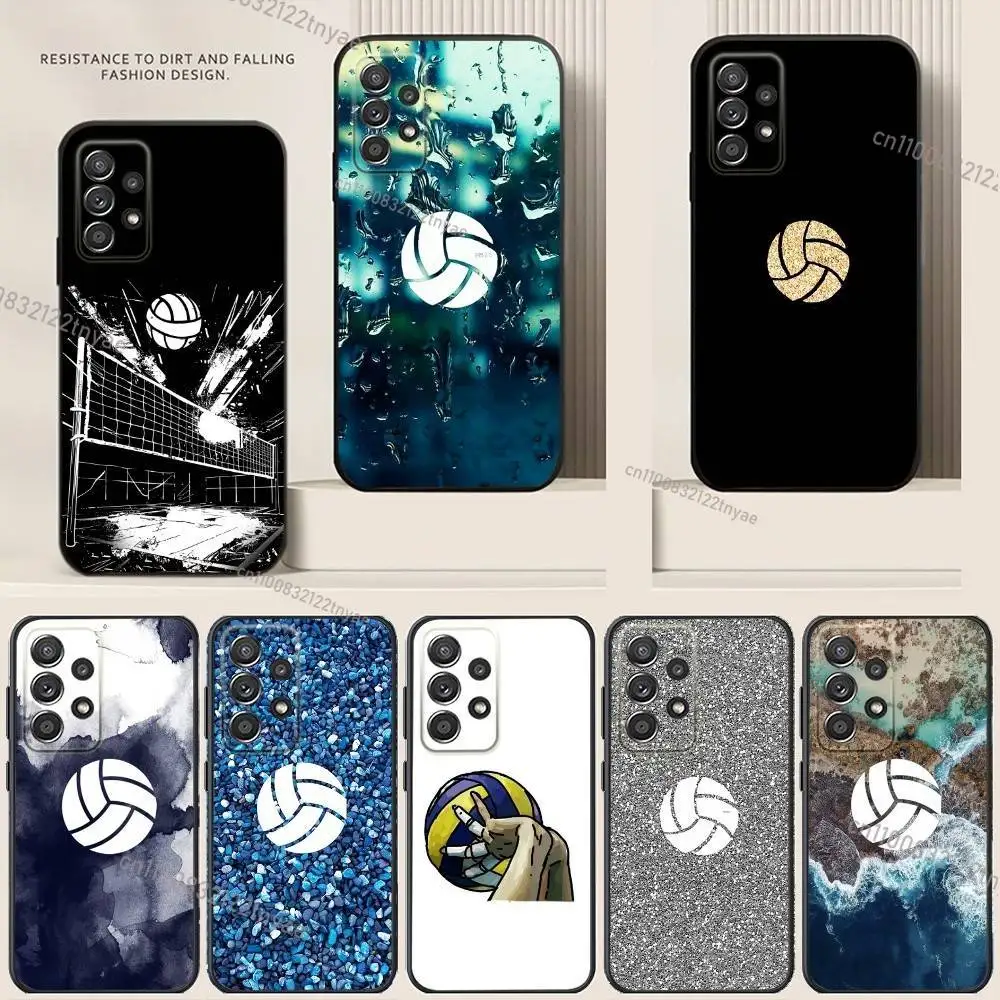 Фото Чехол для телефона Samsung S24,21,22,23,30,Ultra,20,Plus,Note,10,9 с рисунком волейболиста, черный, мягкий силиконовый чехол