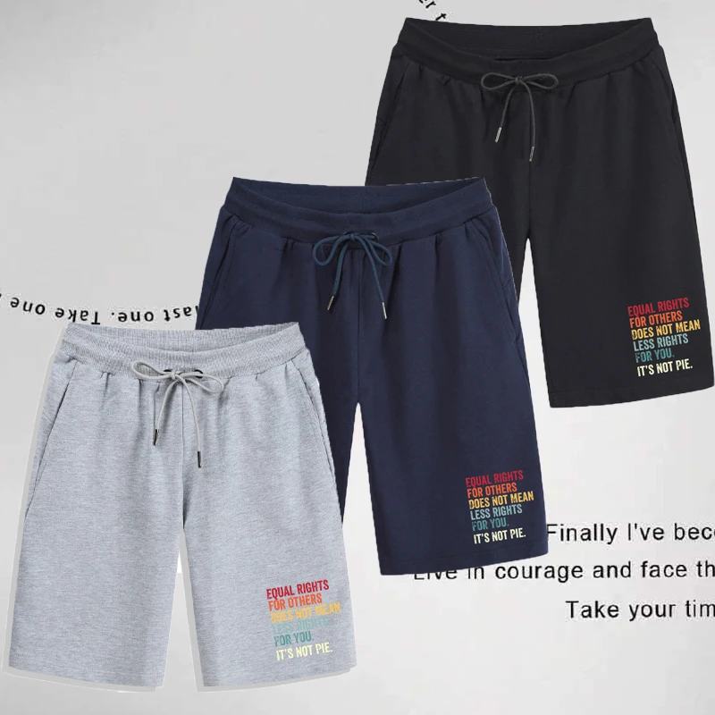

JIHIULAZ fashion men's king letter printing wild trend sports shorts beach drawstring breathable classic loose five-point pants