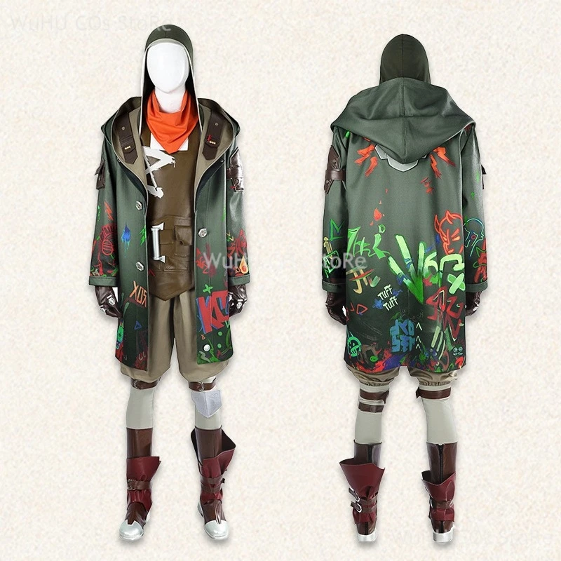 Game Ekko Arcane2 Cosplay Costume The Boy Who Shattered Time Suit Halloween Carnival Party Uniforms Shoe Mask Props