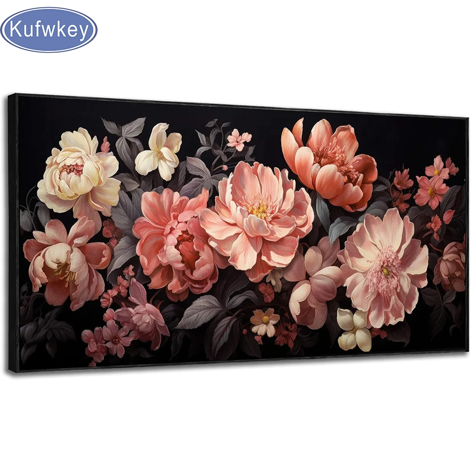 Черный пион 5d алмазная живопись Новинка 2024 Diy ювелирные изделия вышивка