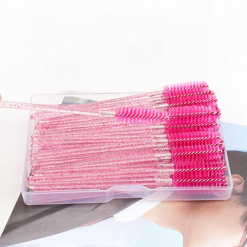 50 шт./коркор. одноразовая кисть для ресниц со стразами бриллиантовая ручка