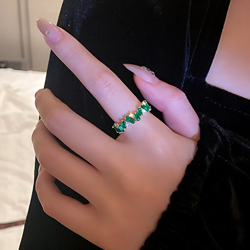 

Real Gold Plating Set Auger Zircon Ring Light Niche Luxury Fashion Jewelry Ring
