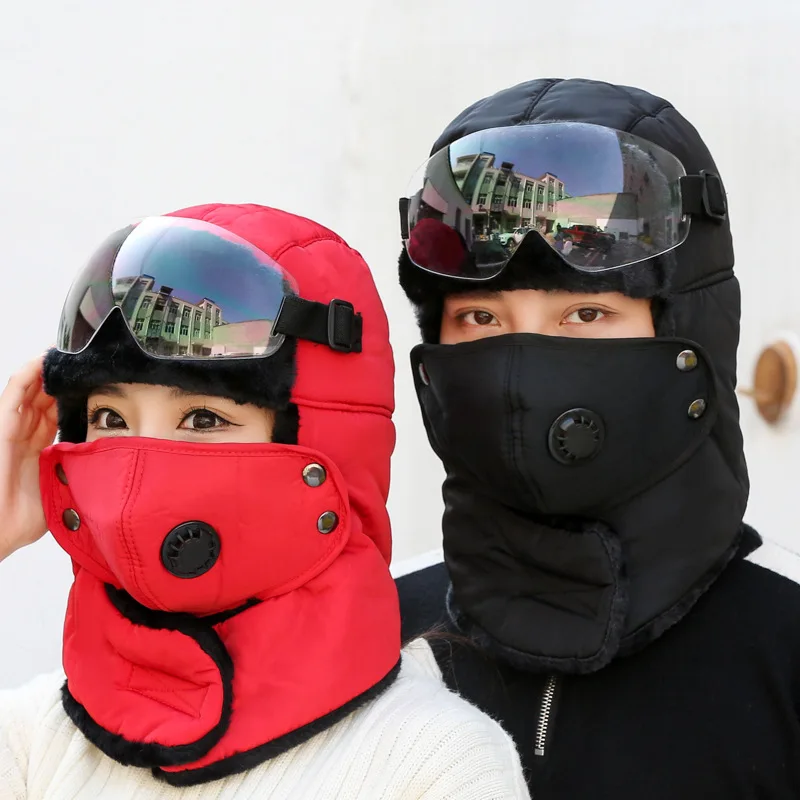 

Windproof Warm Hat Winter Warm Bomber Hats Men Women Russian Trapper Thermal Hat Trooper Snow Ski Hat Cap Acrylic Lei Feng Cap