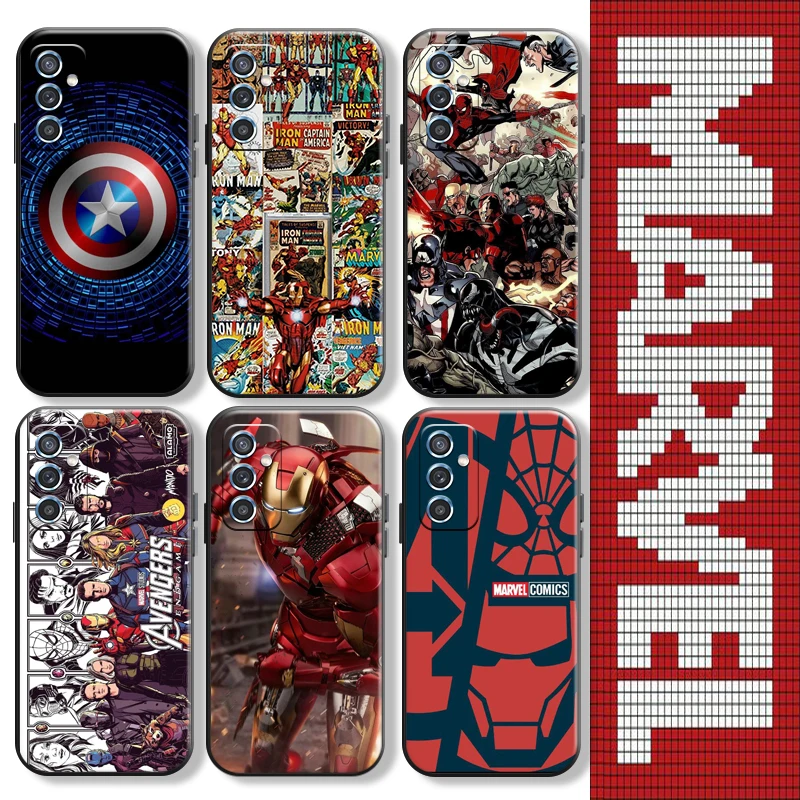 

Marvel Avengers Iron Man For Samsung M11 M12 Phone Case Liquid Silicon Coque Silicone Cover Black Back
