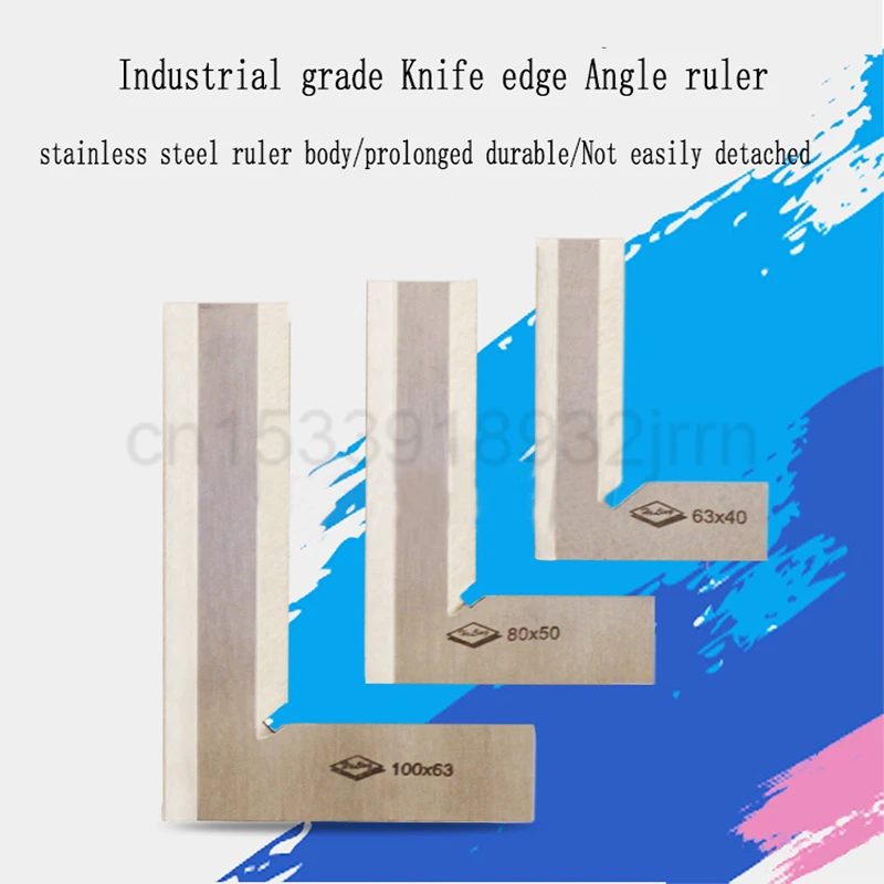 Угловая линейка для лезвия ножа 63x40 80x50 125x80 Точная плотничная угловая линейка под прямым углом 90 градусов зеркальная линейка
