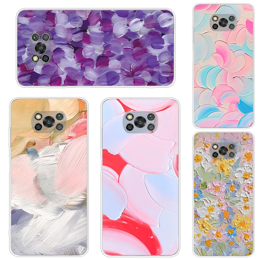 

Transparent Soft Case For Xiaomi Poco X3 NFC Por M3 F3 F1 Note 11 10 Pro 9S 9 10S 8 7 8T K40 Phone Cover Painting Coatings