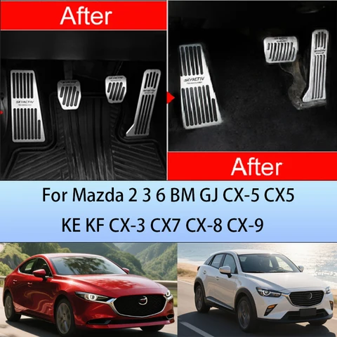 Для Mazda 2 3 6 BM GJ CX-5 CX5 KE KF CX-3 CX7 CX-8 CX-9 Axela ATenza Автомобильный акселератор, подставка для ног, педаль тормоза, сцепление, аксессуары