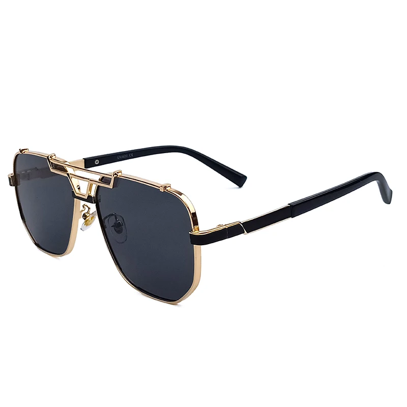 HBK многоугольные солнцезащитные очки с металлической оправой квадратные плоские