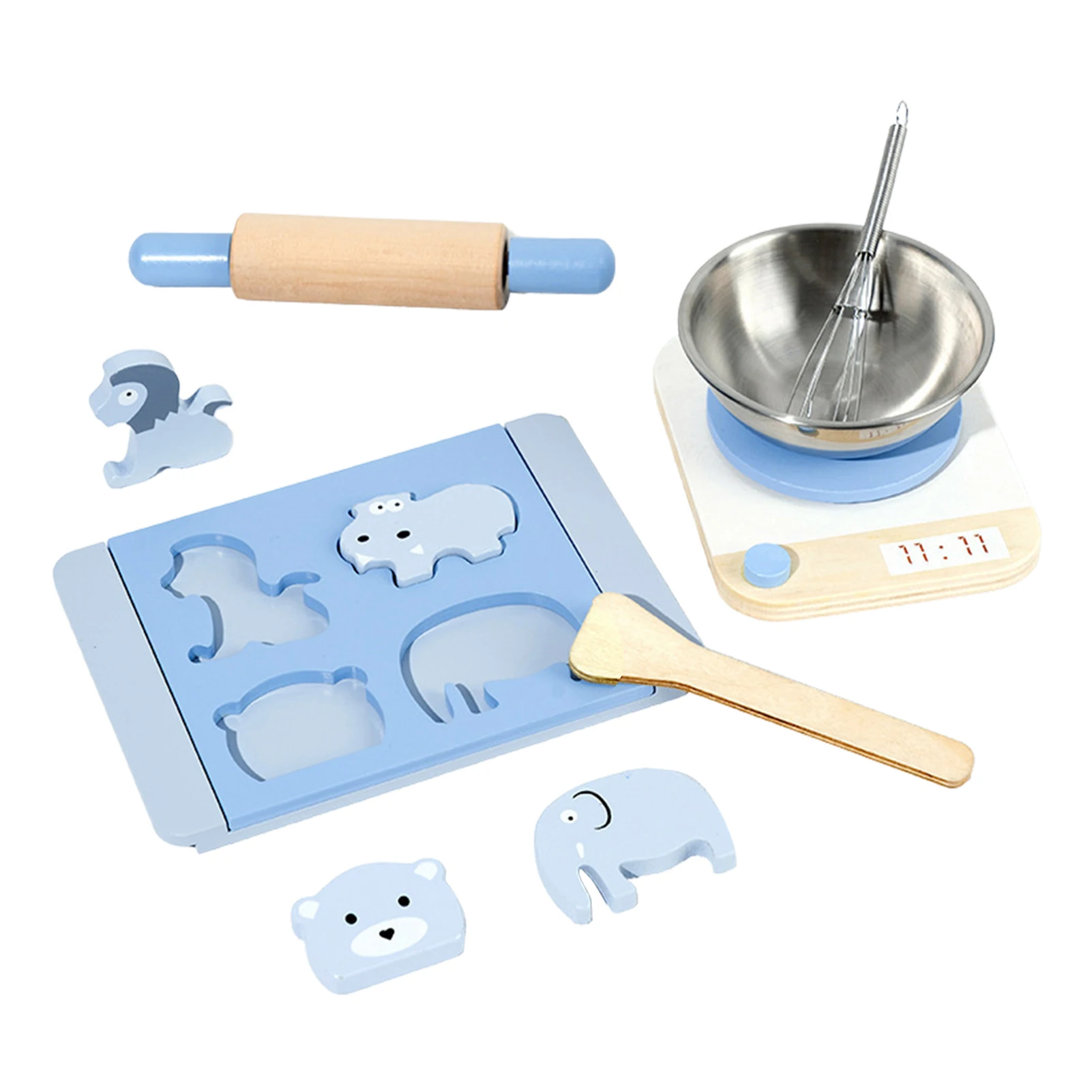 

Kitchen Accessories For Kids Educational Learning Tools With Stainless Steel Bowl Scale Egg Beater And So On For Toddlers