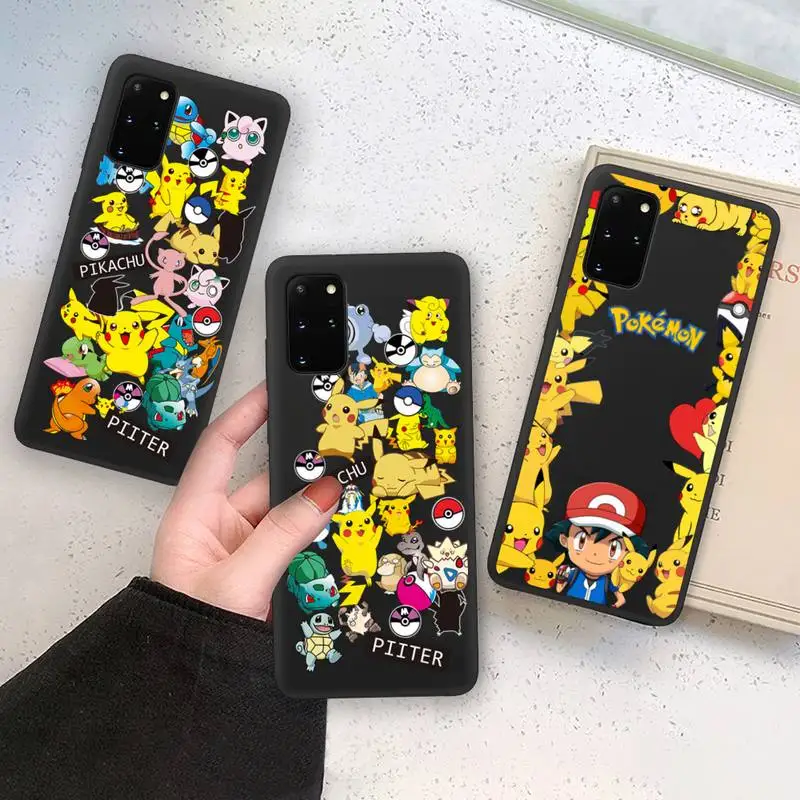

Pokemon Pikachu squirtle bulbasaur Phone Case For Samsung Galaxy Note20 ultra 7 8 9 10 Plus lite M21 M31S M30S M51 Soft Cover