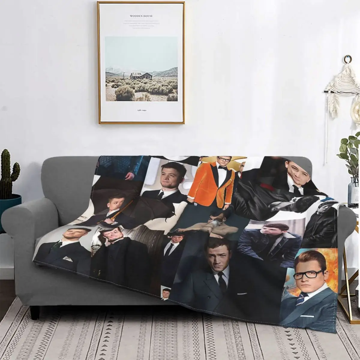 Taron Egerton абстрактные фотографии коллаж ультра-мягкое Флисовое одеяло