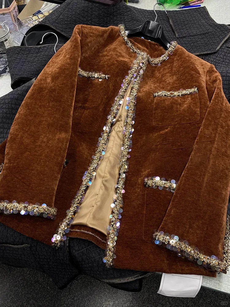 Осень/зима винтажный комплект премиум-класса Heavy Industry с бриллиантами и карманами