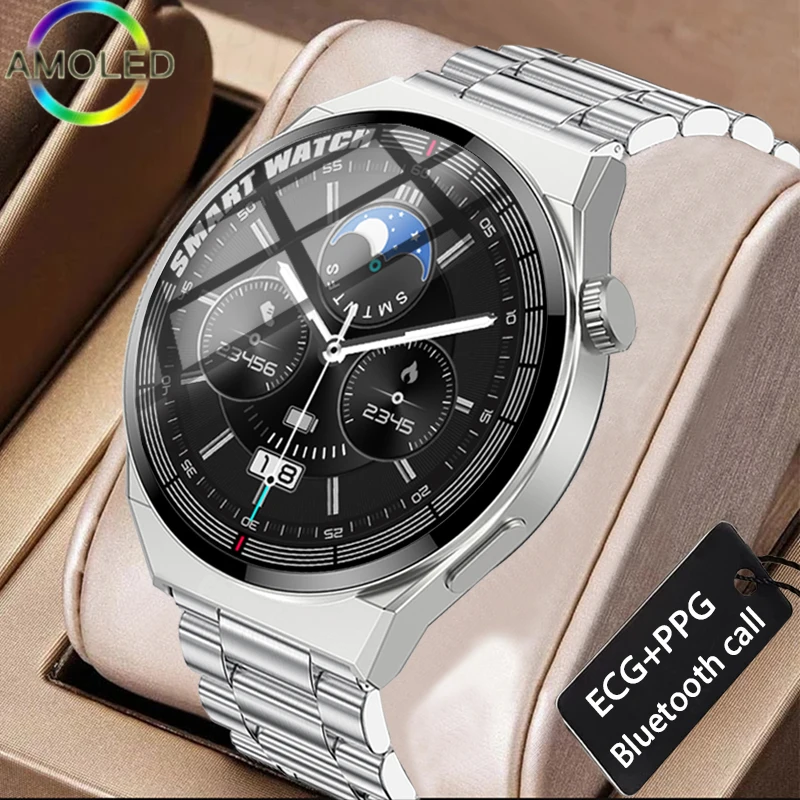 

2022 New ECG+PPG Bluetooth Call Smart Watch Men Music player Waterproof Sports Fitness Tracker Stainless Steel Strap Smartwatch