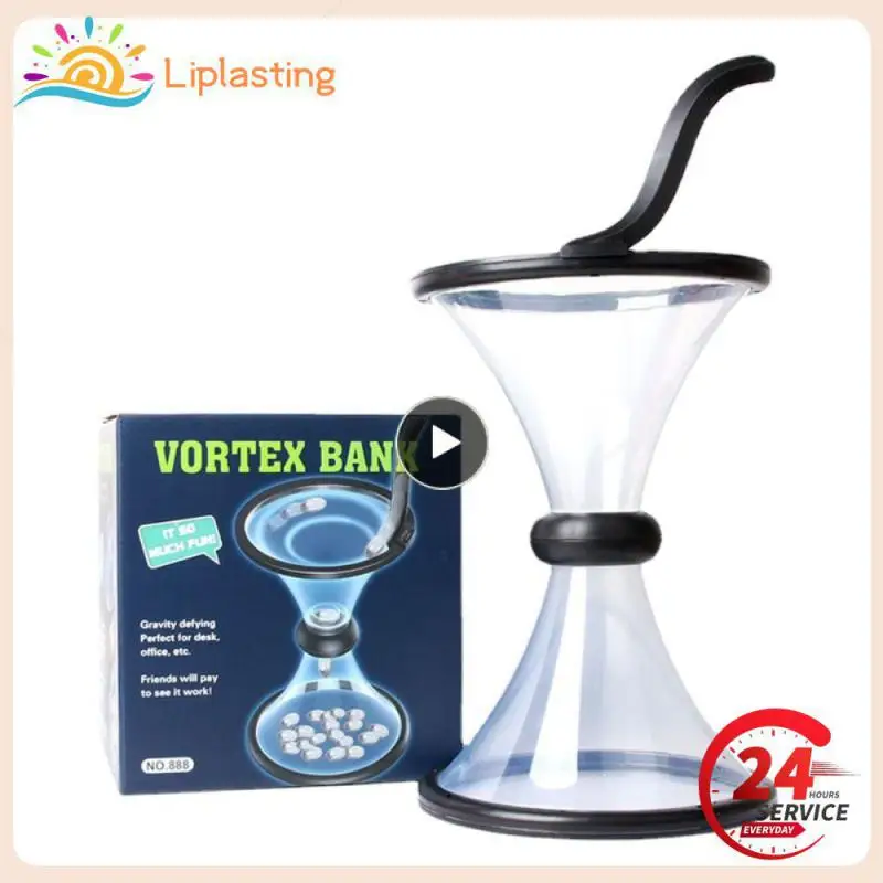 

10.5 Inch Vortex Coin Piggy Bank Spins Loose Change Creative Kids Pretend Play Fun Money Banking Toy Adults Cool Desk Decoration