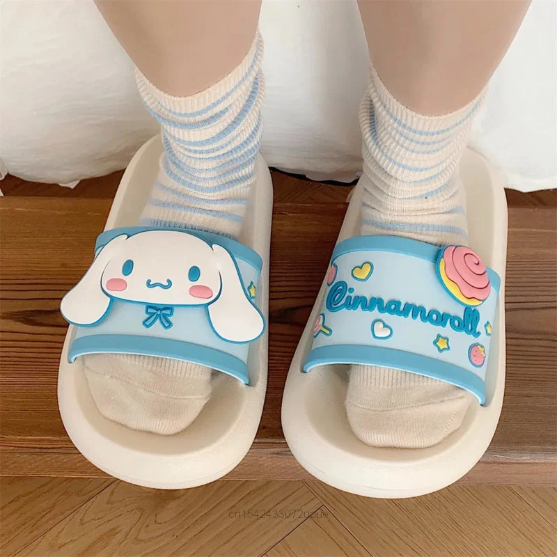 Sanrio New Slippers Hello Kitty Soft Cute Shoes Y2k Korean Style Summer Sandals Indoor Outdoor Beach Slipper Women Fashion Shoes images - 6