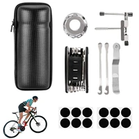 bike tire patch repair kit bike tool kit with metal rasps bicycle accessories tire patch kit contains 16 in 1 tool metal rasps