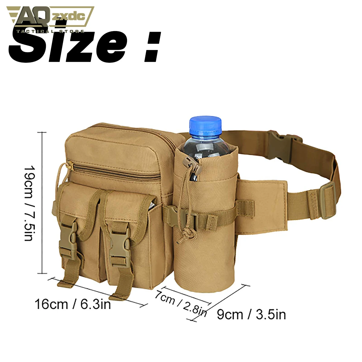 Тактический поясной кошелек AQzxdc с карманом для бутылки водой