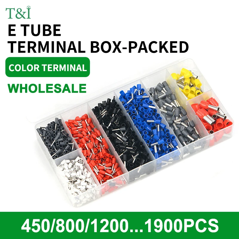 

Boxed Kit VE tubular pre insulated terminal set European pin type pliers cold pressed wire lug copper nose wire connector