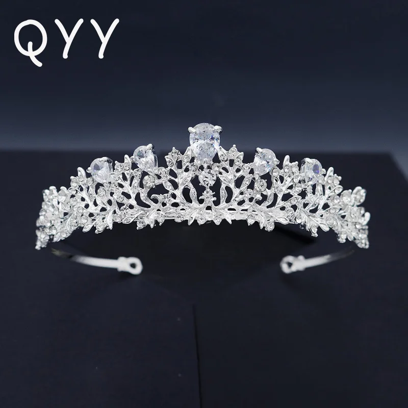 

QYY Wedding Hair Accessories Crystal Rhinestone Crowns With Combs Queen Princess Diadems Tiaras Head Jewelry Bridal Girls