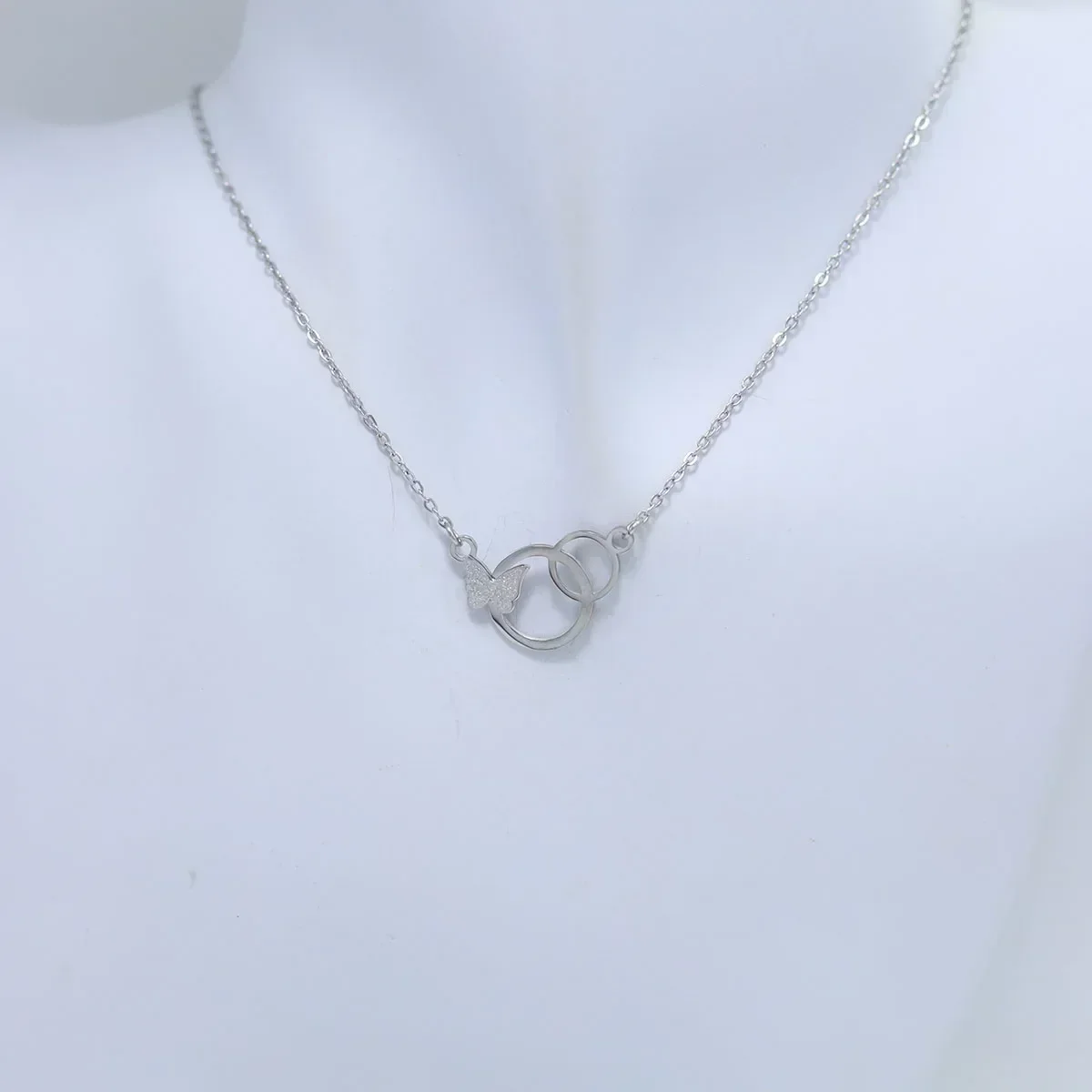 ChicСеребряное серебряное ожерелье с бабочкой изящный милый кулон для женщин