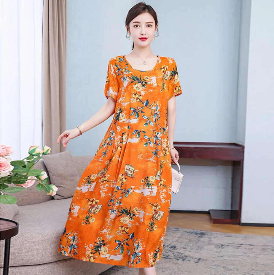 Платье Beardon Summer женское из хлопка и шелка, повседневная одежда. 2022 Новое элегантное женское платье на лето с принтом бохо винтаж.