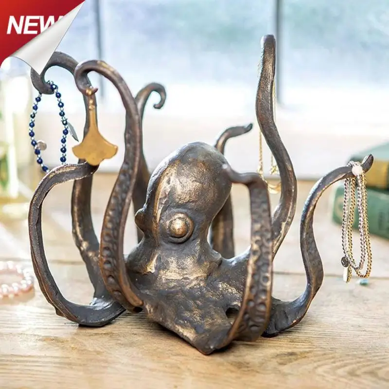 Octopuses Statue Unique Octopus Sculpture Crafts Desktop Home Decoration fun Cast Cup Holder Multipurpose Resin Jewelry Holder