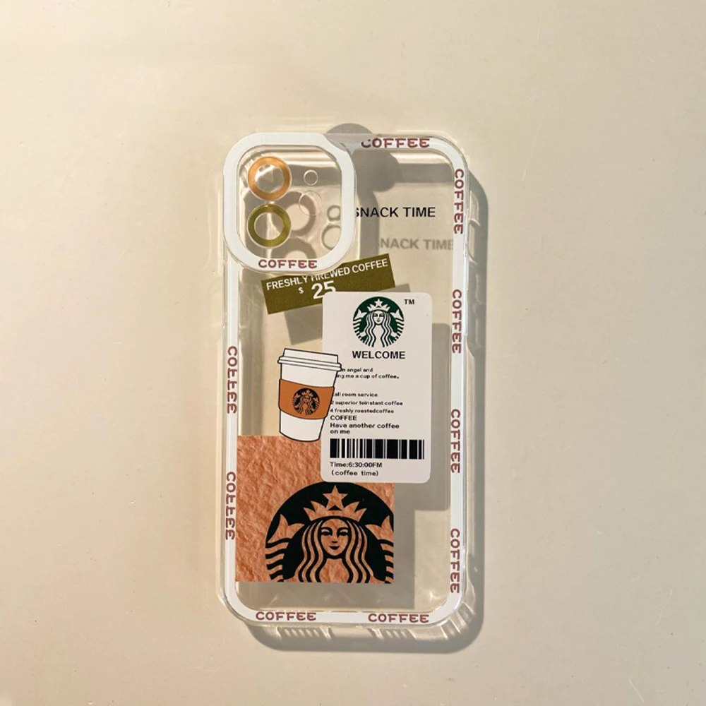 

Design Star buck S Logo Angel Eyes Clear Phone Case For IPhone 13 12 11 Pro Max Mini Silicone Transparent Soft Cover 2022