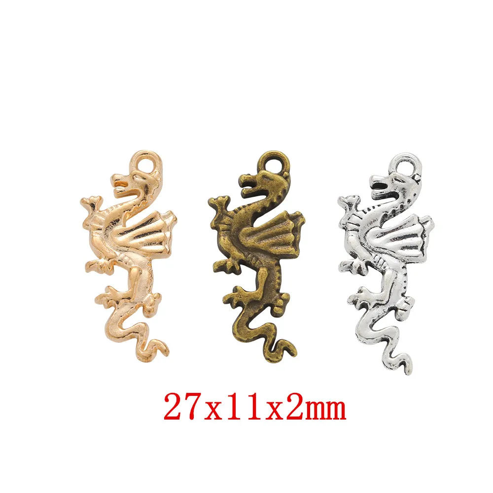 50 шт., аксессуары для поделок в виде дракона, подвески для рукоделия, фурнитура для изготовления ювелирных изделий своими руками, аксессуары 207