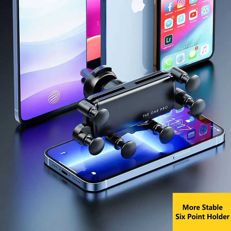 

Car Phone Holder Six Points Universa Gravity Holder Air Vent Clip Mount Car GPS Support for IPhone 13 12 Pro Xiaomi Samsung