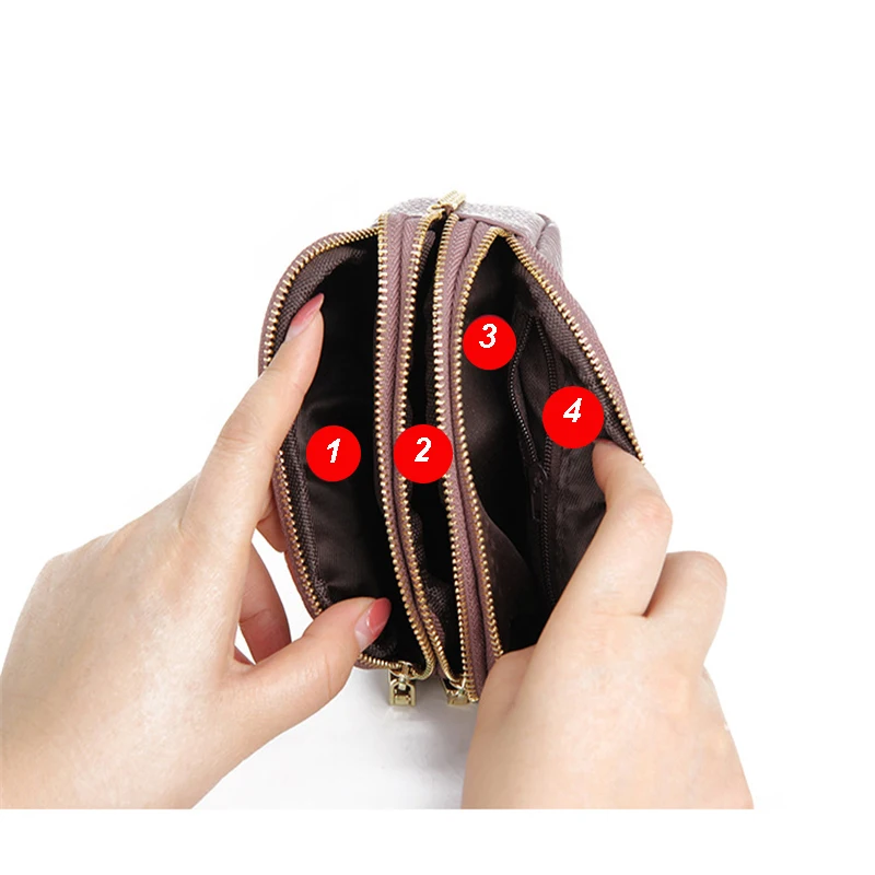 Genuine Leather Women Wallet Purse Short Card Coin Key Holder Change Pouch Soft Mini Pocket Zipper Small Money Bag Female Wallet images - 5