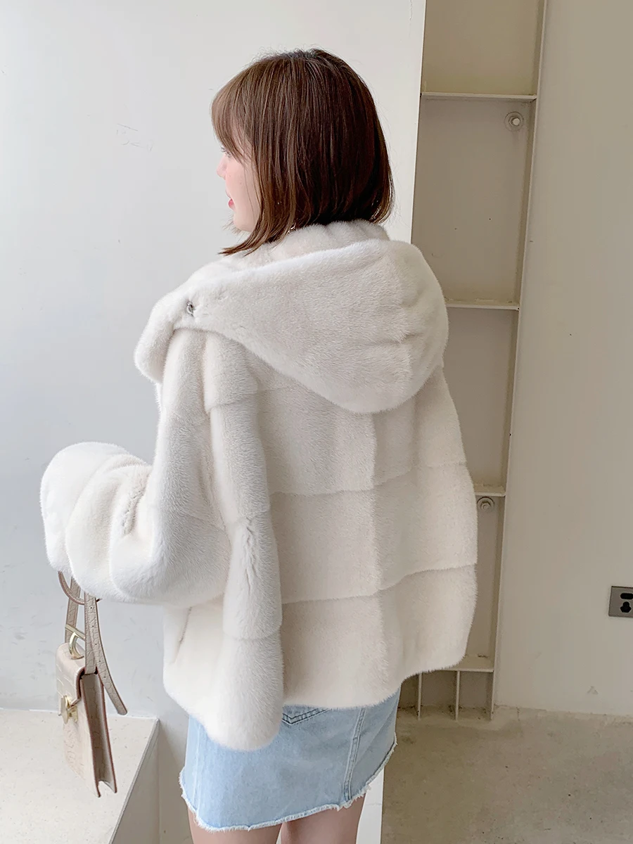 Новинка 2024 от HDHOHR шуба из натурального меха норки женская модная