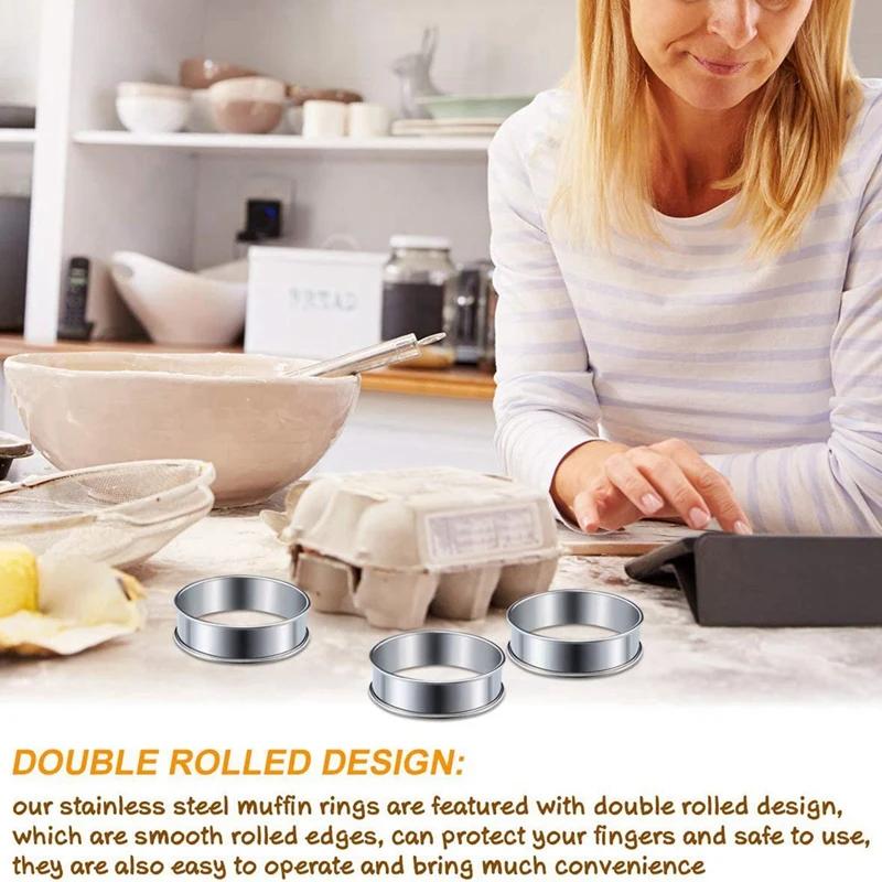 24 шт. кольца для маффинов из нержавеющей стали